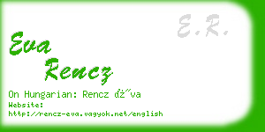 eva rencz business card